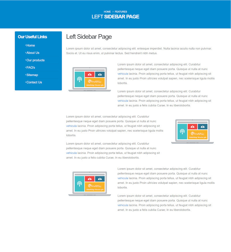 เว็บไซต์สำเร็จรูป-layout - Page sidebar