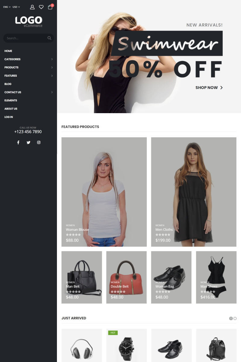 เว็บสำเร็จรูป สำหรับร้านออนไลน์  Ecommerce Theme ขายสินค้าออนไลน์  ขายของออนไลน์ 